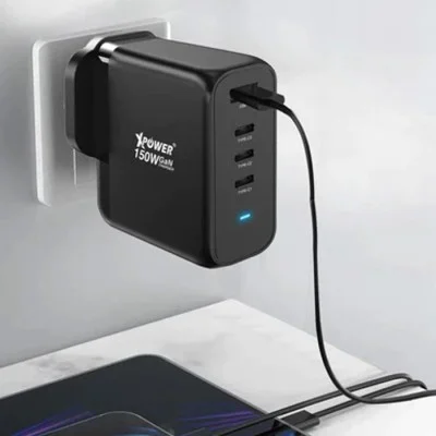 XPower GW150B 150W 4 Outout PD 3.0-Qc-Scp Gan Wall Charger - Black